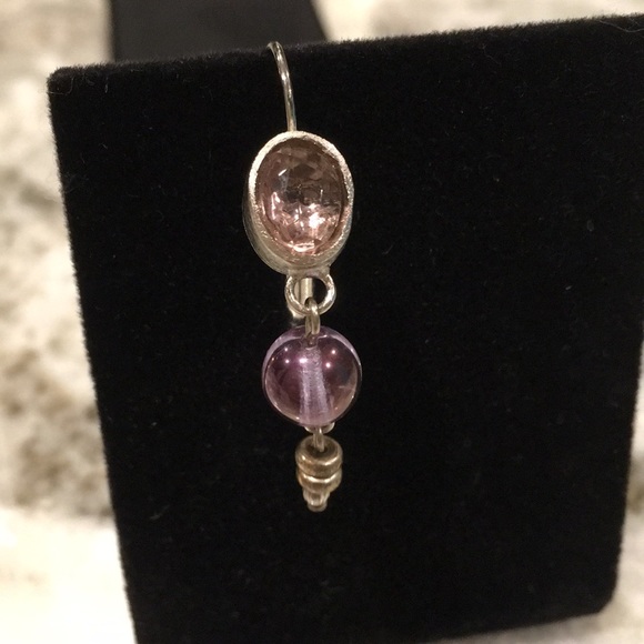 Purple Beaded Earrings - Picture 4 of 5